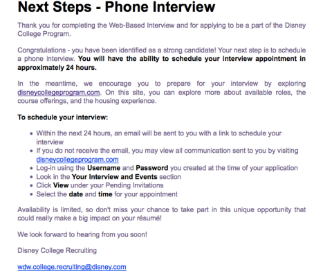 disney college program application steps