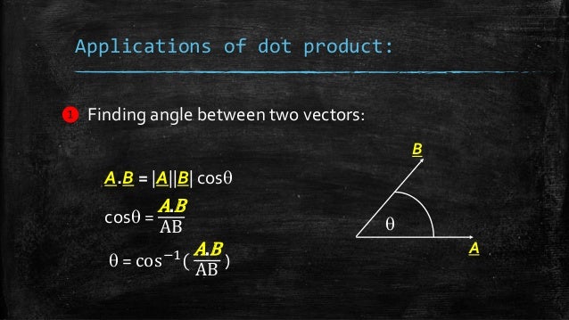application of cross product and dot product