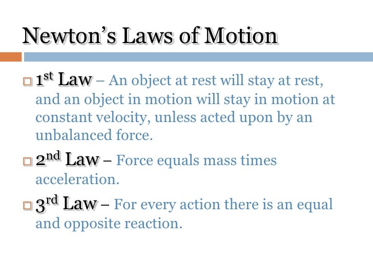 three laws of motion and their applications